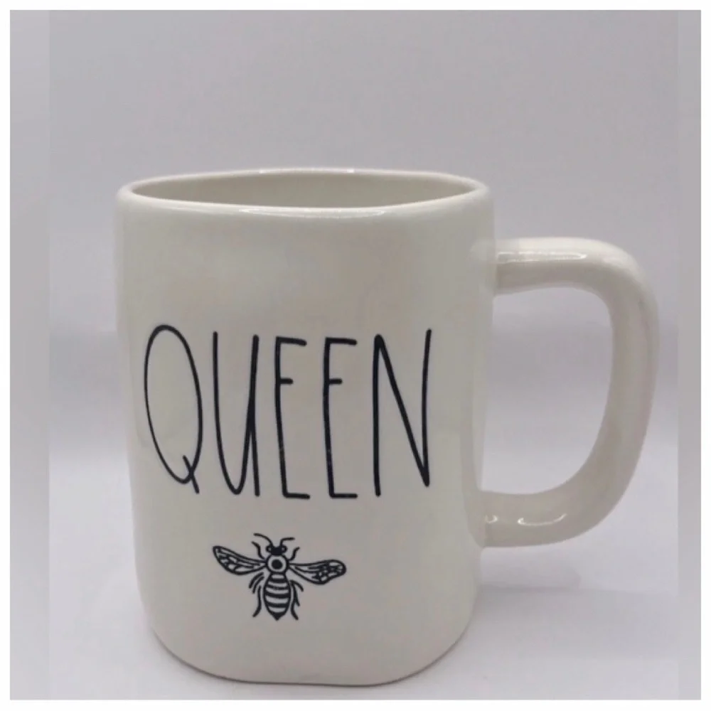 NEW Rae Dunn Queen White Coffee Mug Ceramic 🐝 - Picture 2 of 4